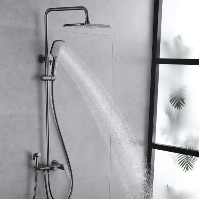 

Wall Mounted Single Handle Bathroom Brass Body Chrome Finished Shower Head Shower Set