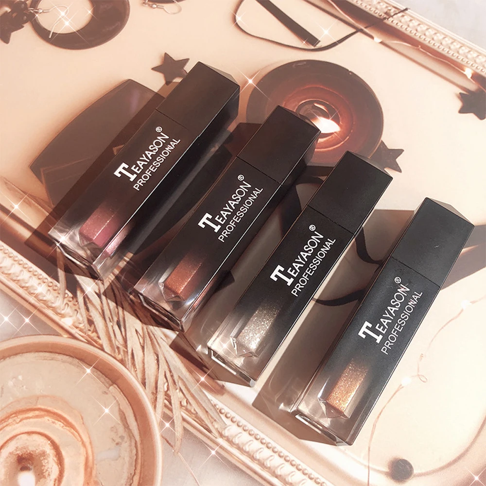 

Стойкие жидкие тени для век с трубкой для макияжа глаз, блестящие тени для век с блестками, водостойкие тени для век с блестками