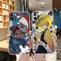 kamado nezuko kimetsu no yaiba demon slayer phone case transparent for iphone se 2020 7 8 11 12 13 plus mini x xs xr pro max