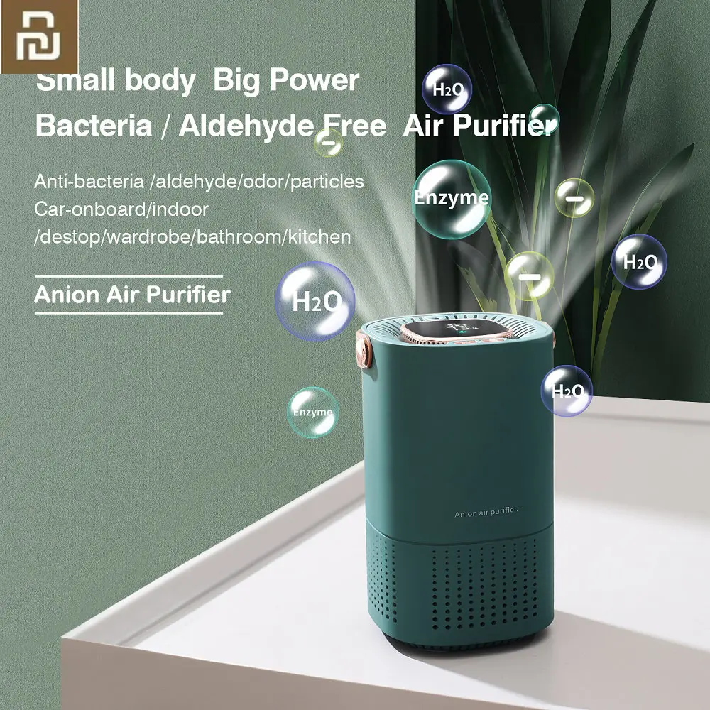 

YOUPIN Portable Air Purifier Ionizer Negative Ion Generator Cigarette Smoke Odor Removal Hepa Filter Car Air Freshener