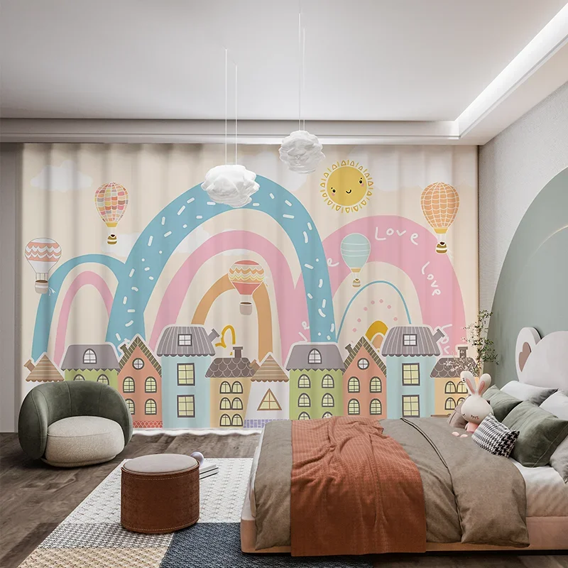 Современный мультяшный замок единорог воздушный шар розовая принцесса Радужный