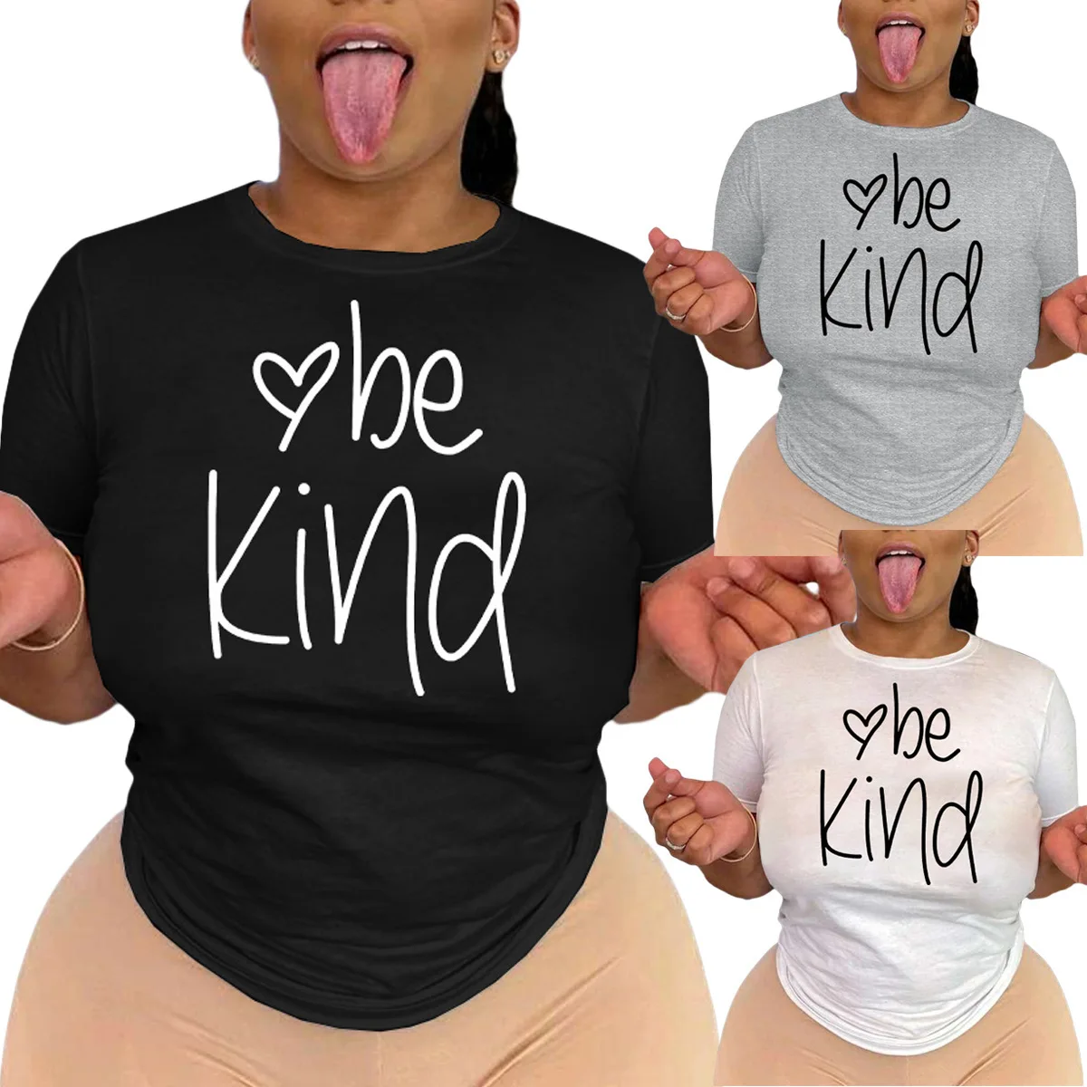 

Hot selling European and American art monogram print pattern round neck short sleeve T shirt women's fashion girl T shirt
