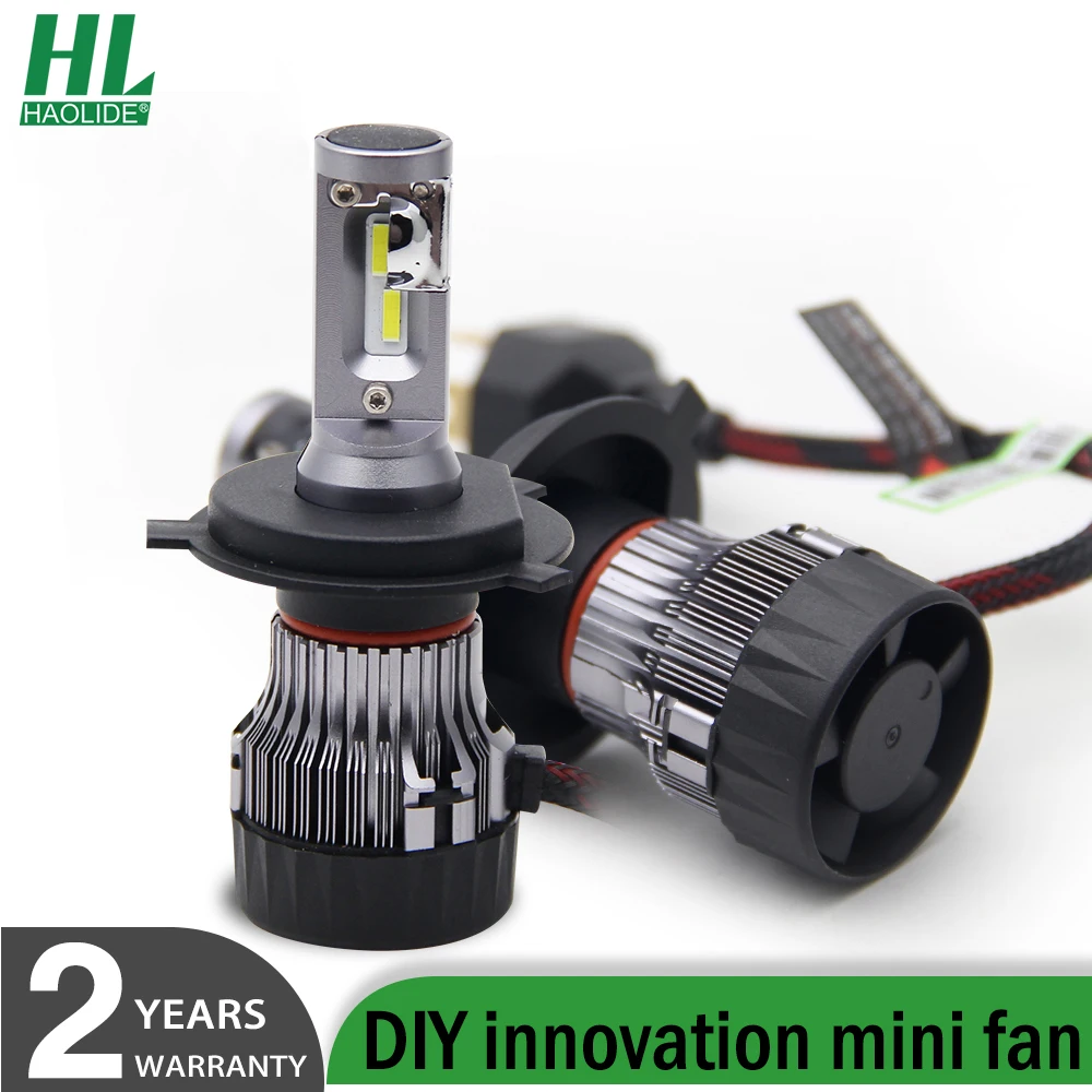 

HAOLIDE Turbo H7 H11 светодиодные фары H1 H4 9005 HB3 9006 HB4 супер яркие 12 В 6500K Автомобильные светодиодные лампы головного света