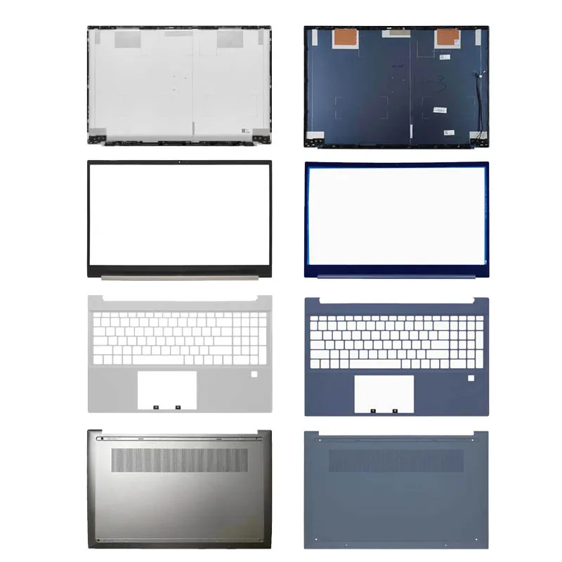 Фото Запасные крышки: задняя крышка LCD, передняя рамка для HP Pavilion 15 15-EG 15-EH 15Z-EH TPN-Q245/Q246, подставка для рук, нижний корпус, петли, серебристые. №1