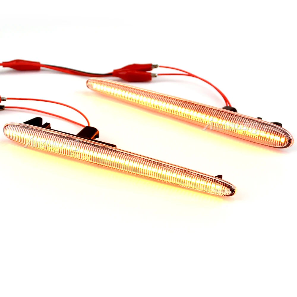 1 пара динамических янтарных светодиодных боковых габаритных фонарей указателя