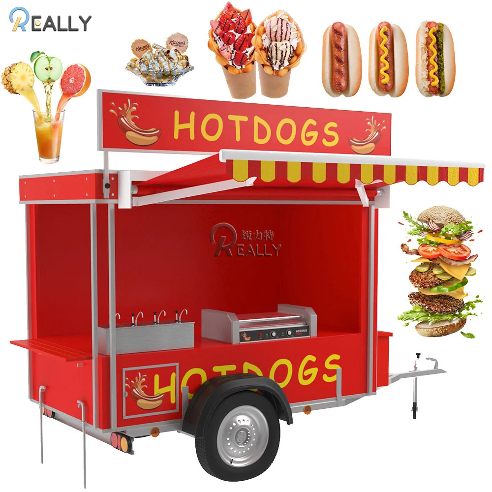 

Deep Fryer Kitchen Mobile Food Trailer Hot Dog Ice Cream Truck Bbq Coffee Vending Snacks Pizza Trailers Cart