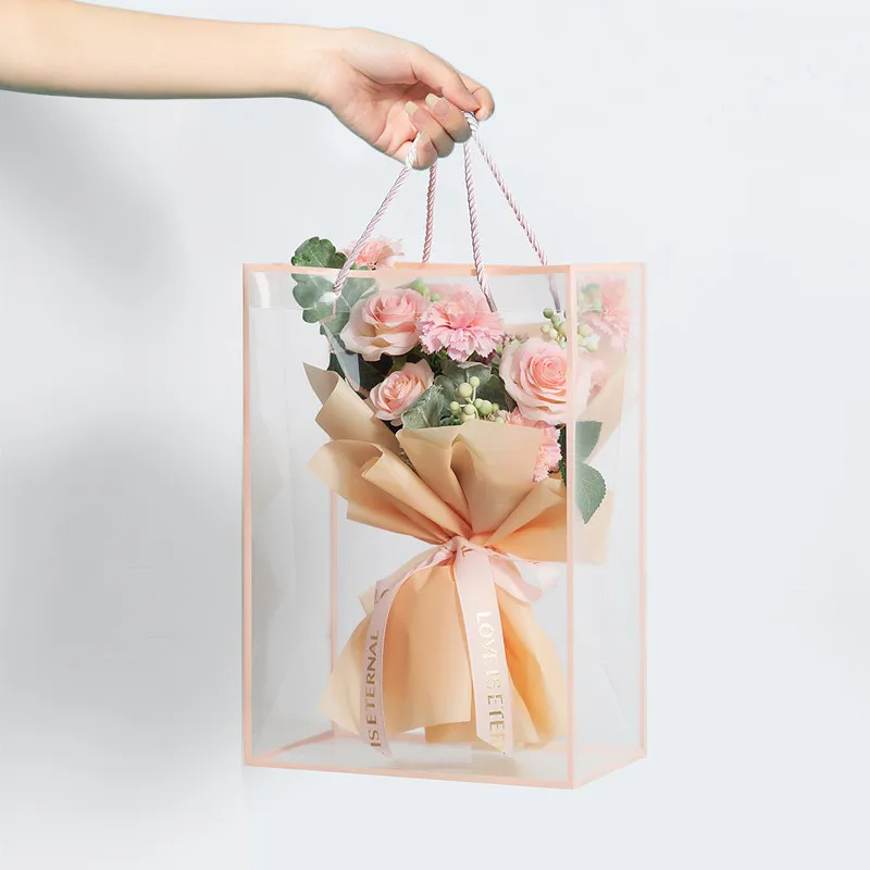 

Transparent PVC Gift Bag DIY Flower Wrapping Box Gift Packing Box Bouquet Florist Wedding Birthday Decoration Bonbonniere Decor