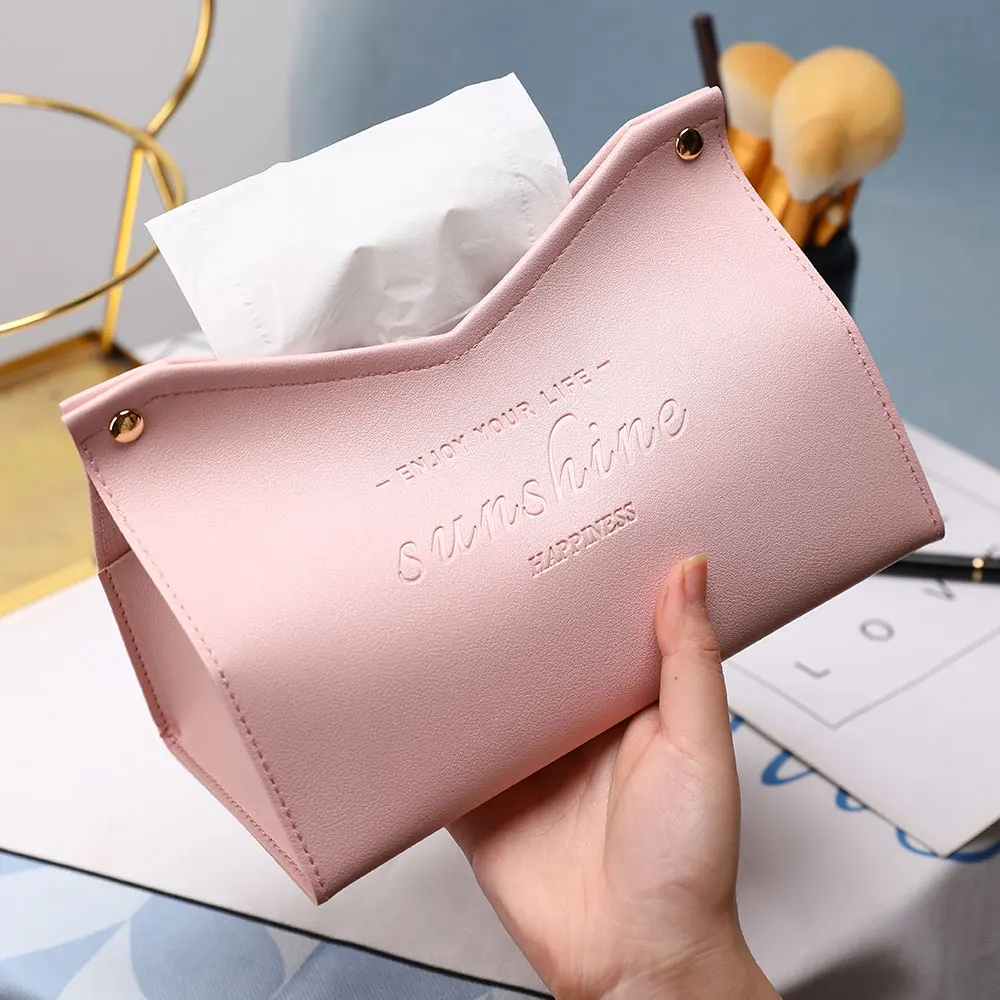 

Leather Tissue Box Car Tissue Box Home Living Room Decoration Bedroom Kitchen Desktop Nordic Large Storage Box Napkin Holde