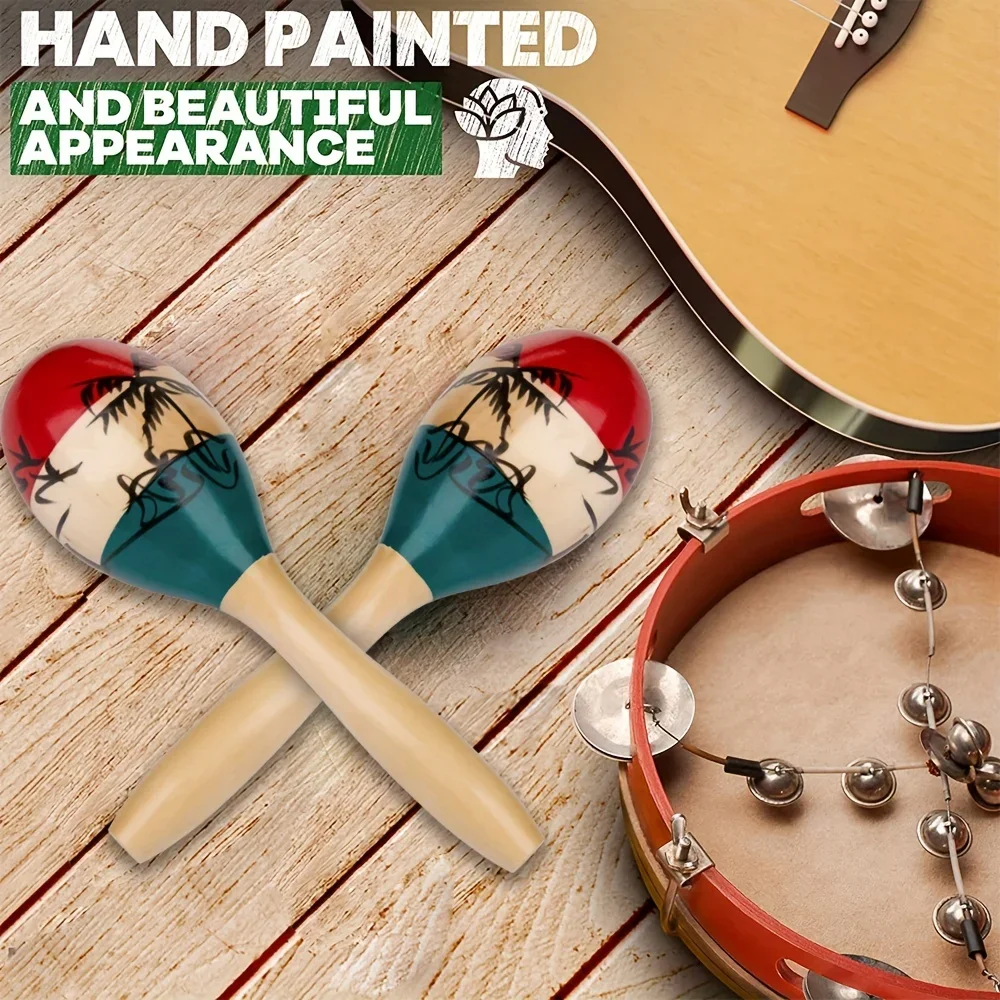 2 Упаковки Деревянный Шейкер Музыкальные Игрушки Головоломка С Ромби Головная