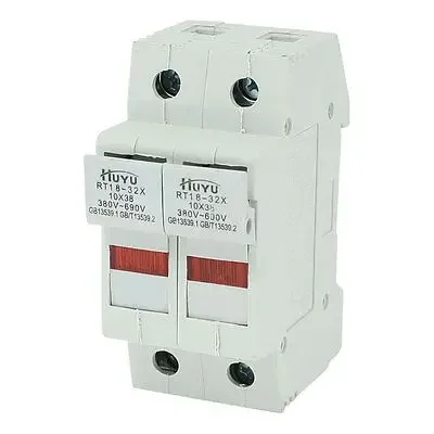 SENKA ELECTRIC 380 В переменного тока, 32 А, 2-полюсный, 2P, 10x38 мм, держатель предохранителя, база RT18-32 w, светодиодный индикатор (art.: 3920ca375b619) - 3920ca375b619