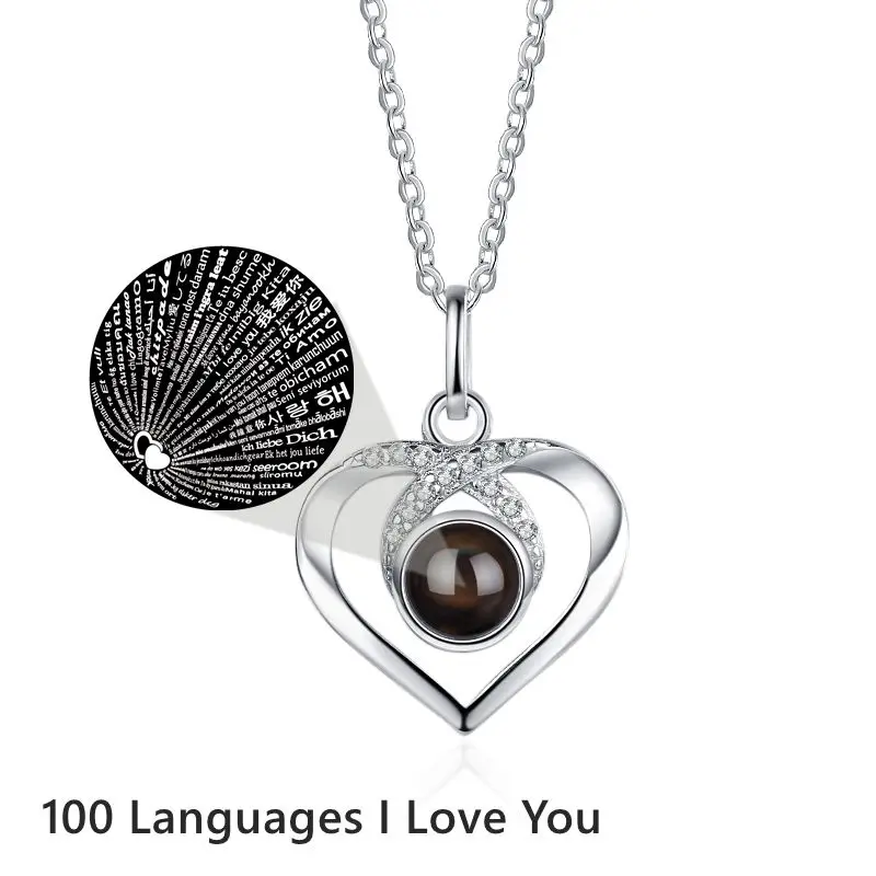 Custom Photo Necklaces Love Heart Projection Photo Necklace for Women Girlfriend Mom Pendant Birthday Gift 2023 Fashion Jewelry