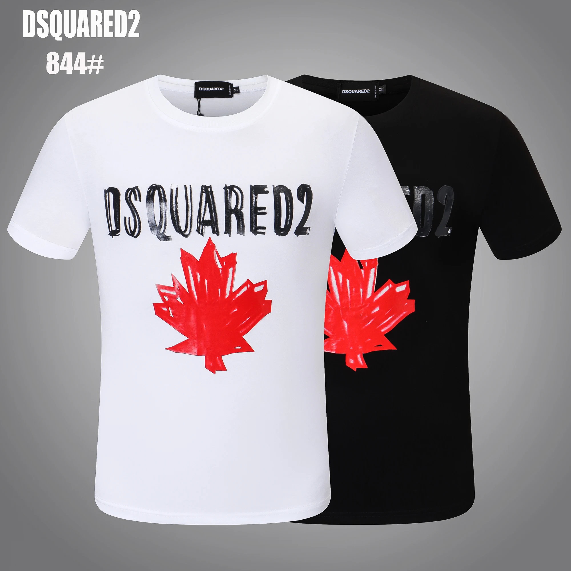 

2022 Genuine Dsquared2 Men's Printed Casual T-Shirt Motorcycle Hip-Hop Round Neck Short Sleeve T-Shirt DT737