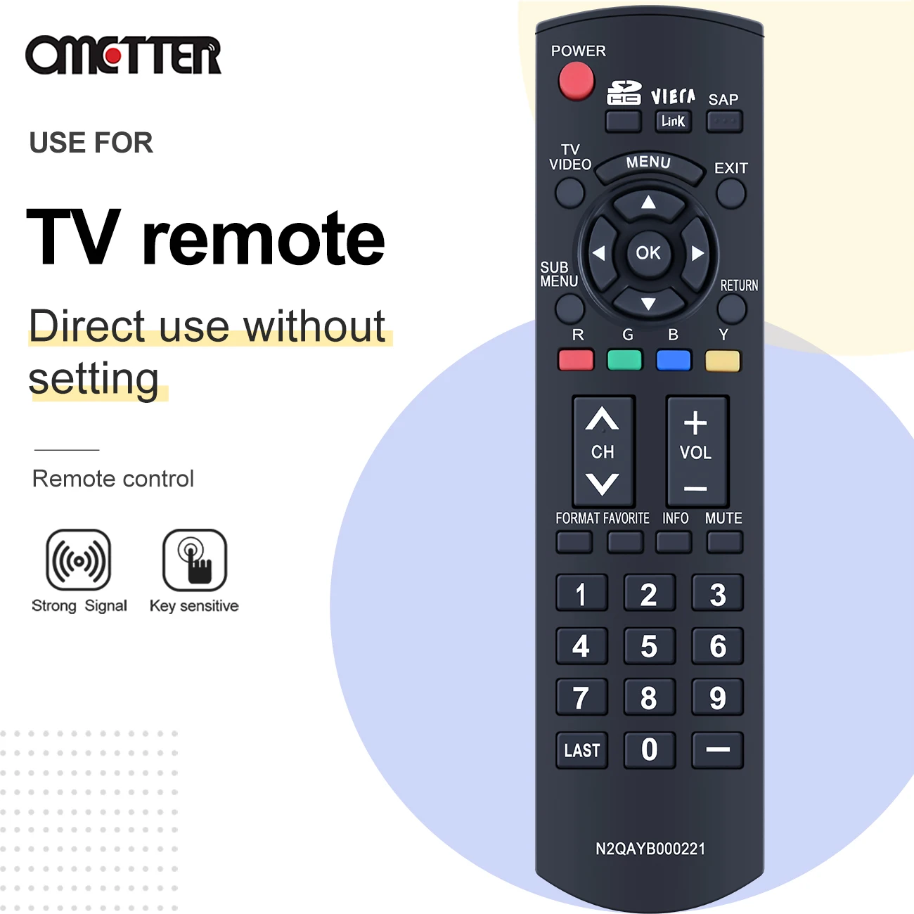 

New For PANASONIC N2QAYB000221 LCD TV REMOTE - TC-26LX85N TH-50PE8 TH-50PZ80