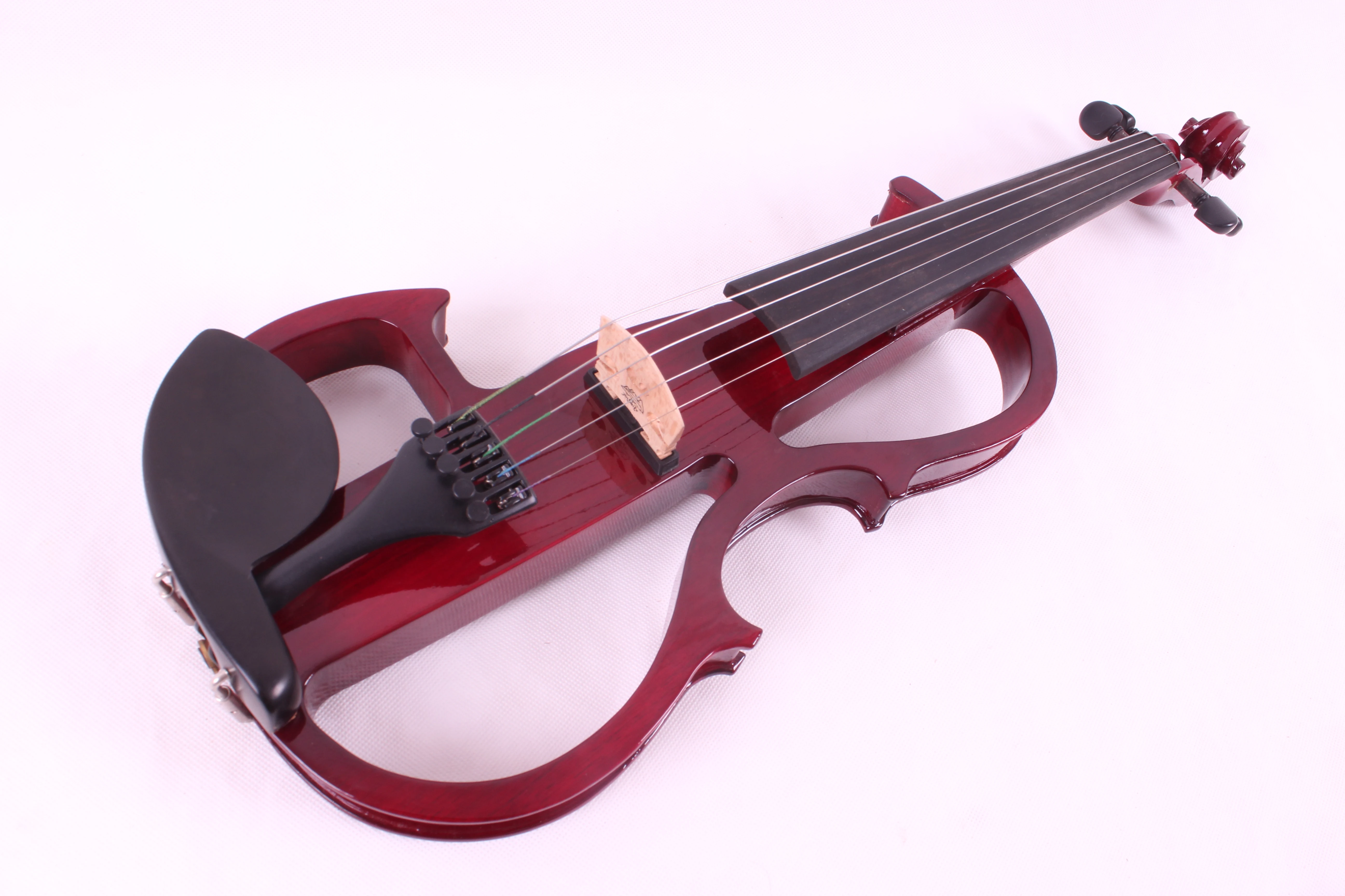 

New red color 16'' 5 string. Electric Viola Silent Body Powerful Sound Case Bow