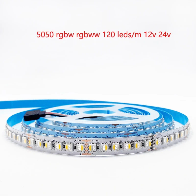 12v 24v SMD5050 120 Leds/M RGBW RGBWW RGB + bianco bianco caldo 4 in 1 striscia LED dimmerabile IP20 IP65 IP67 impermeabile LED Tape Rope