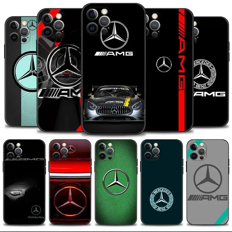 

Luxury LOGO Mercedes Car Benz Phone Shell For Apple iPhone 14 13 12 11 Pro Max 13 12 Mini XS Max XR X 7 8 Plus Cover Case Couqe