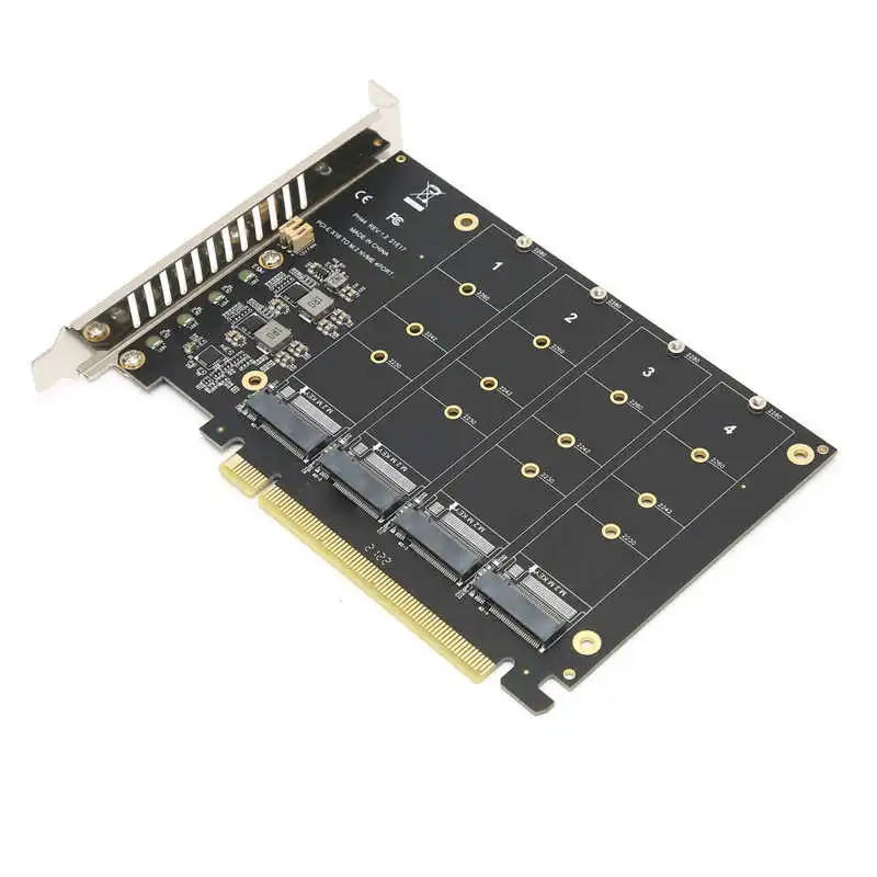 4 порта M.2 NVMe SSD на PCIE X16 M Key жесткий диск конвертер ридер плата расширения адаптер |