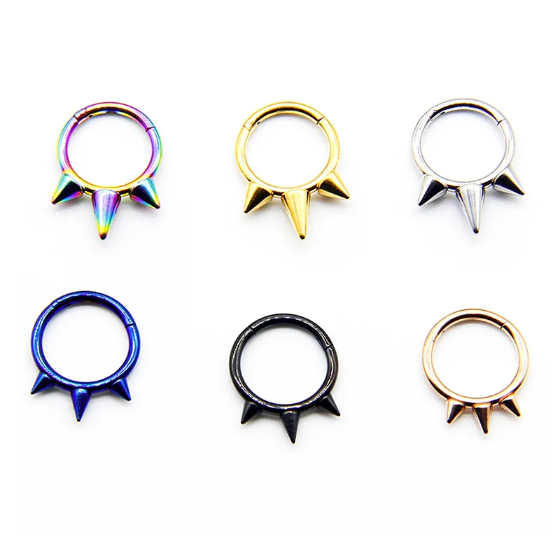 

New nose ring tip cone shape human body puncture jewelry nasal septum perforation 316L stainless steel material is not allergic