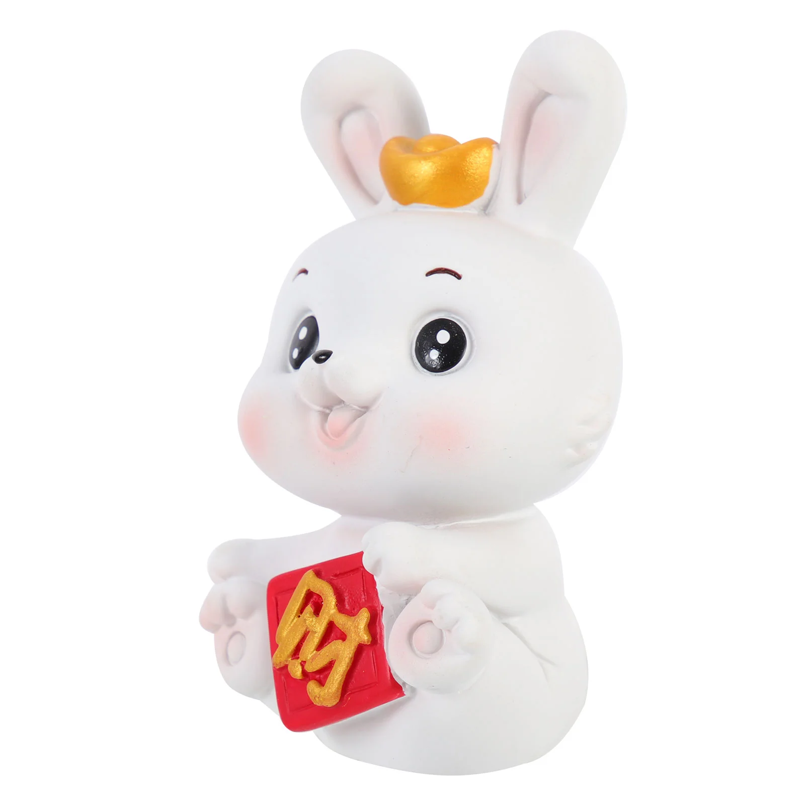

Rabbit Chinese Zodiac Bunny Figurine Year Animal Miniature Shui Feng Figurines Statue Goinggift Ingot Figures Toy New