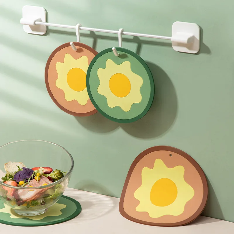 

Silicone Fried Egg Series Kitchen Dining Table Heat Insulation Resistant Mat Pad Cup Holder Coaster Placemat Kitchen Tools