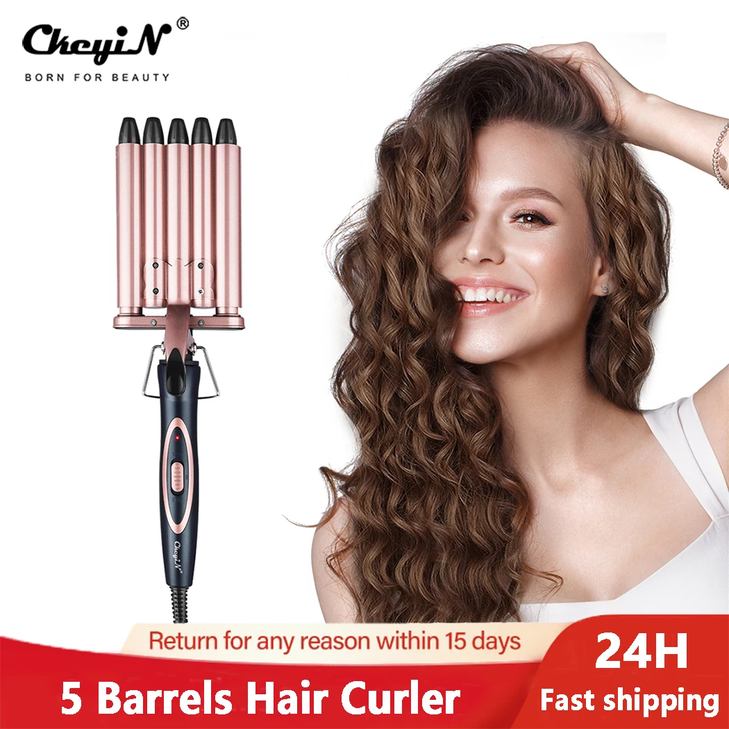 

Ckeyin керамический плоский утюжок, дисплей температуры, выпрямитель для волос, 5 бочек, Плойка для волос, шина, ролик, Плойка для завивки, быстрый нагрев