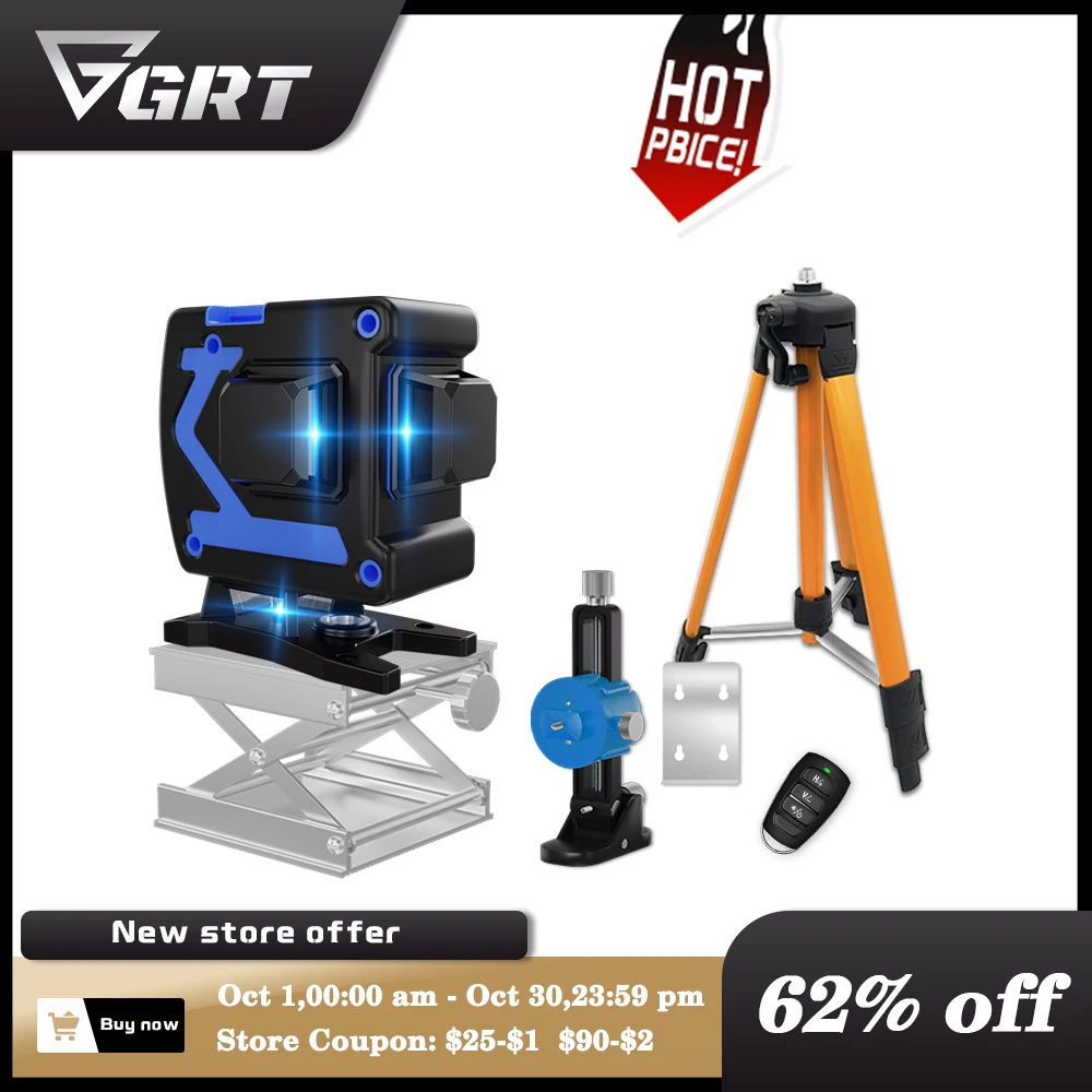 

Нивелир лазерный GRT самонивелирующийся, 12 линий, 2 аккумулятора