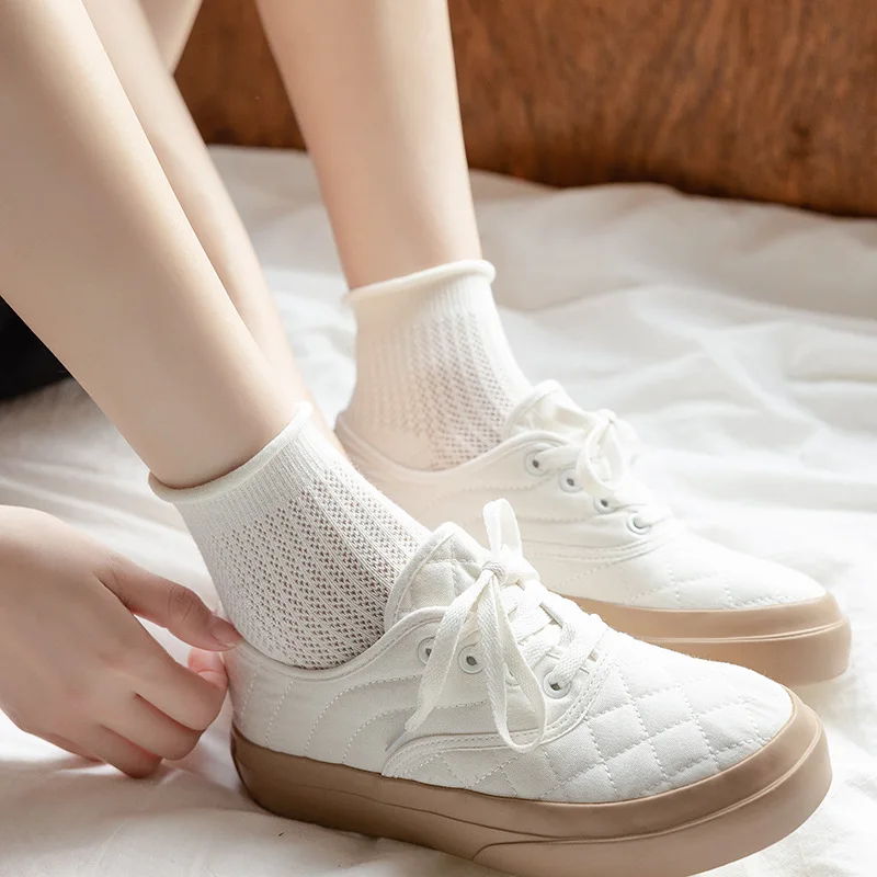 

Women's Socks Cotton Girls Solid Color Wholesale Prices Breathable Mesh Comfortable Casual Cute Soft Ankle Fashion Kawaii Sport