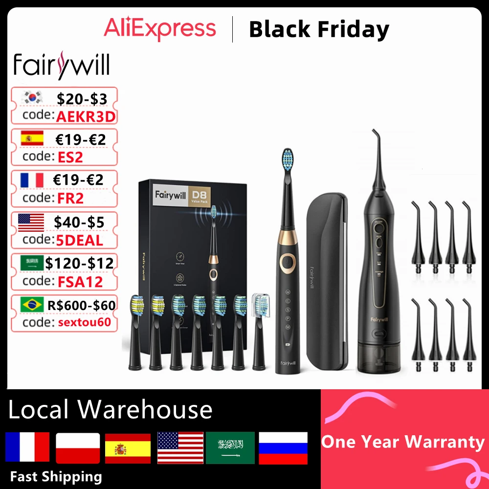 Fairywill 300ml Portable Oral Irrigator USB Rechargeable Dental Water Flosser Jet Irrigator Dental Teeth Cleaner 3 Modes