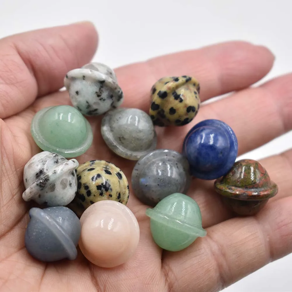Natural crystal stone small planet non hole carved asteroid clavicle Chain Pendant Necklace Accessory gift 12pcs/lot Wholesale