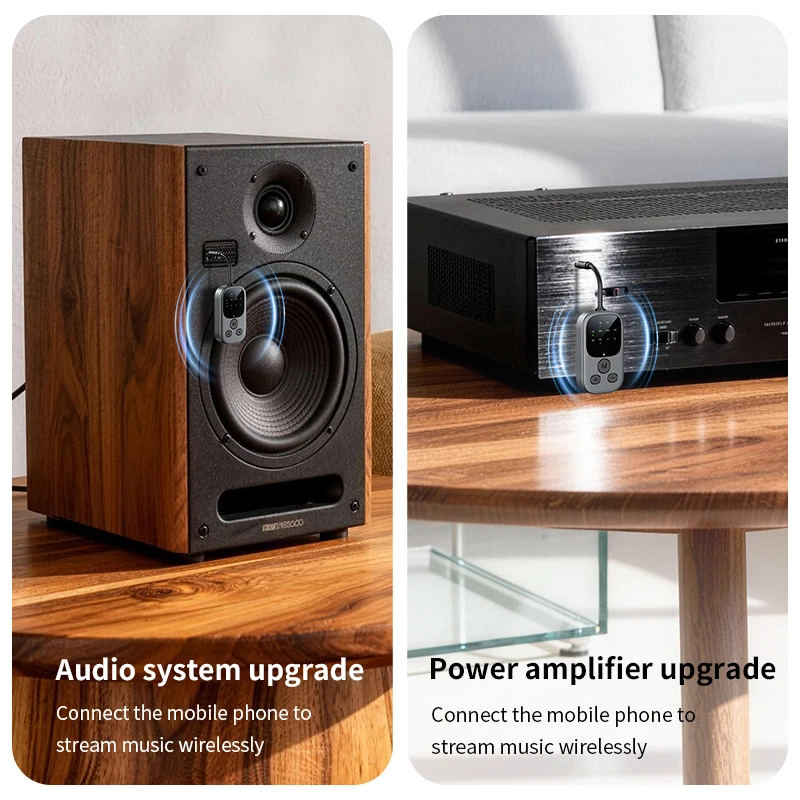 Фото Универсальный Bluetooth-адаптер 2-в-1 aptX 6.0 (передатчик/приемник) с разъемом 3.5 мм AUX, Hi-Fi стерео, поддержка aptX-Adaptive/HD/LL, многоточечное беспроводное подключение №5