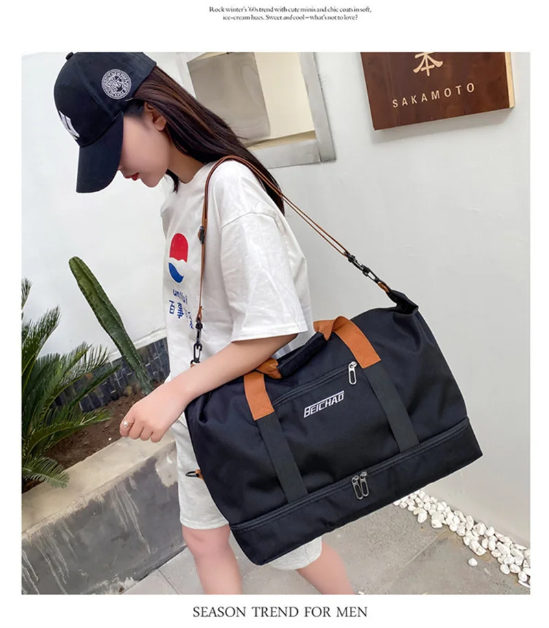 Packing Cubes For Travel Bag For Women Men Large Capacity Luggage Organizer Waterproof Dry And Wet Weekender Shoulder Bag Male