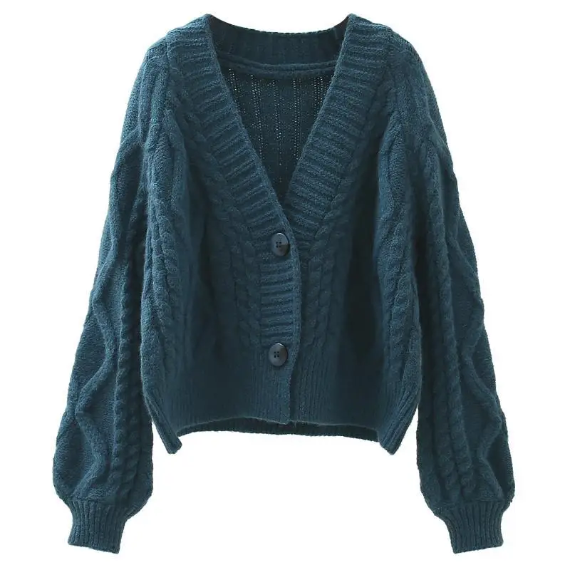 

Retro Short Sweater Cardigan Women 2023 New Spring and Autumn Loose and Thin Knit Sweaters 2206