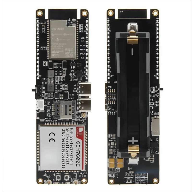 Фото Плата разработки на базе чипа ESP32 с 4G LTE CAT4, USB-модемом, Wi-Fi, Bluetooth, аккумулятором 18650 и солнечной зарядкой №4