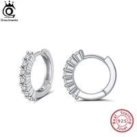 orsa jewels 925 silver mini hoop earrings for women girls with cubic zirconia fashion brief round earings jewelry gifts ape55