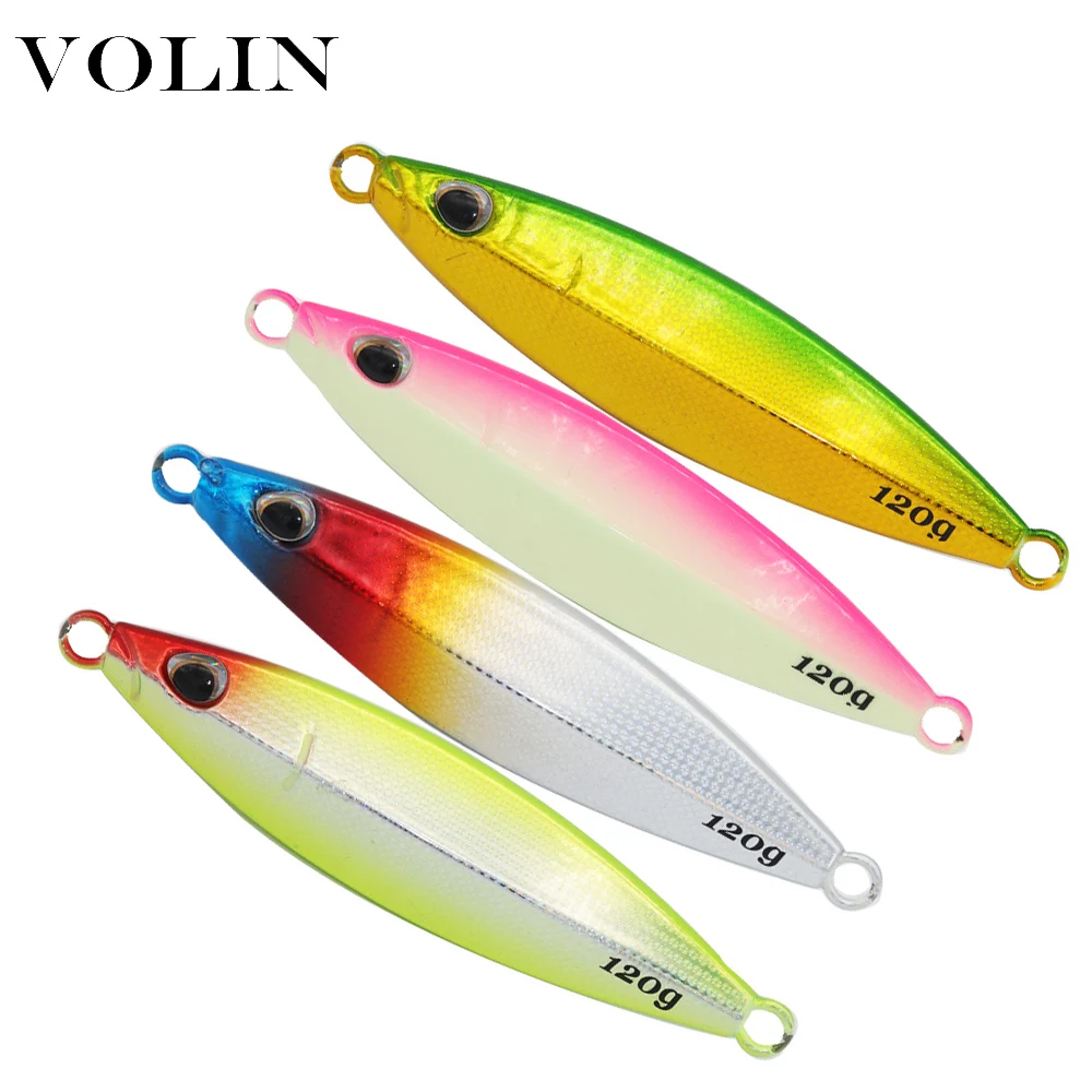 

VOLIN NEW 1PC Slow Jigging Metal Lure 120g Saltwater Metal Fishing Lure Artificial Bait Casting Fishing Tackle