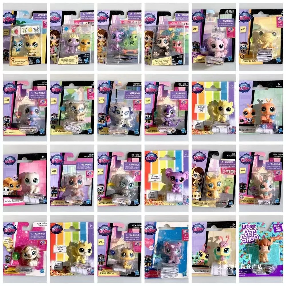 

Hasbro Action Figure Genuine Mini Q Pet Toy Cat and Dog Animal Ornaments Girl Gift Box with Accessories Cartoon Model