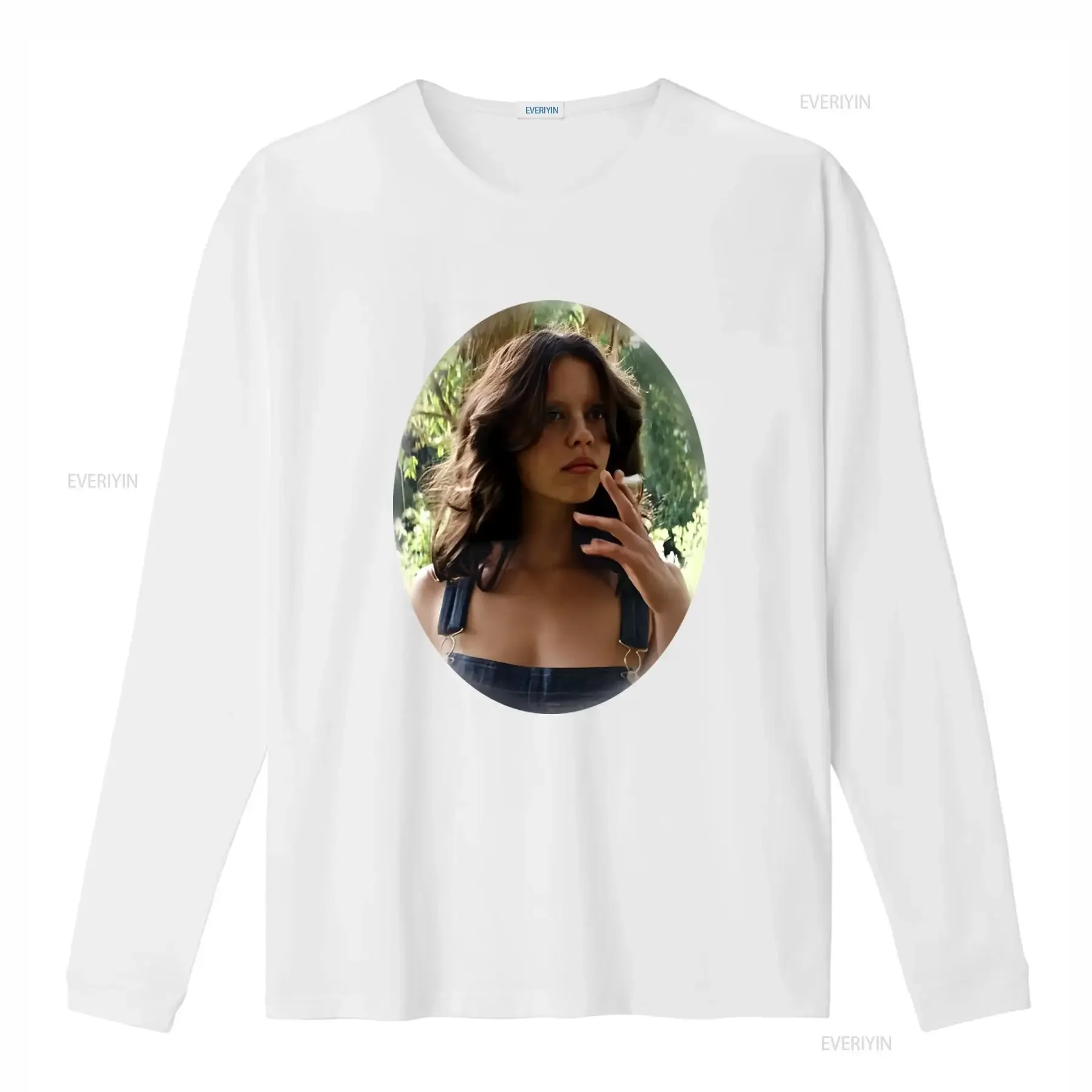 Фото Футболка X Film Maxine с овальным принтом Мии Гот, винтажная, из плотного хлопка, от A24 Merch, в стиле дизайнерской одежды с эффектом потертости №4