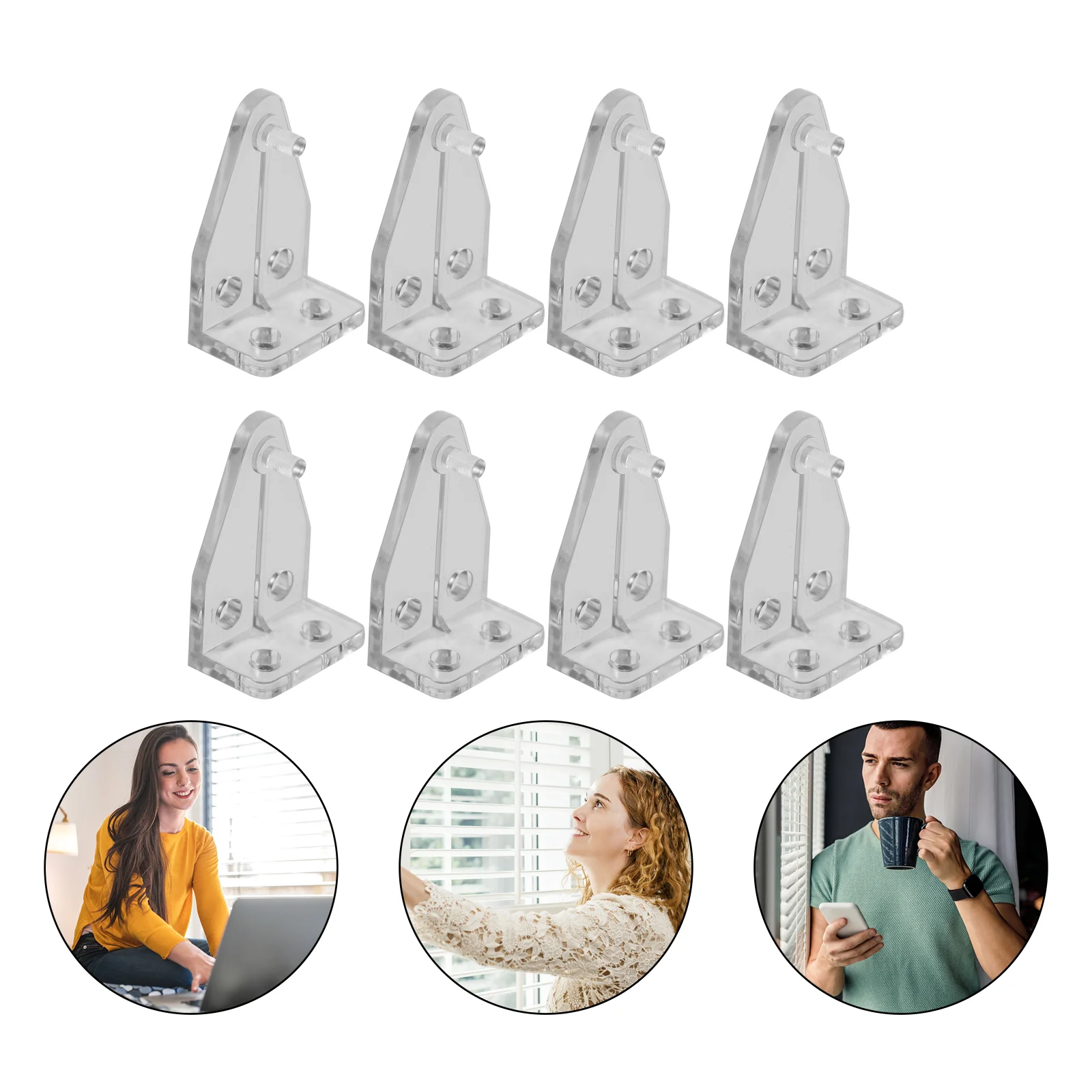 

8 PCS Blind Hook Metal Clothing Rack Tilt Hook Roller Shade Hold Bracket Plastic Blind Tilt Connector Hook