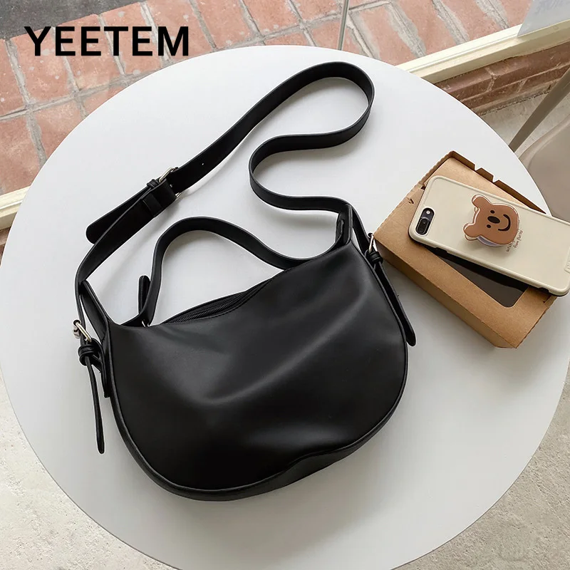 

Crossbody Handbags Women's Shoulder Purses Female Casual Versatile Saddle Bags Soild Color Travel Bags For Ladies Simple Zipper