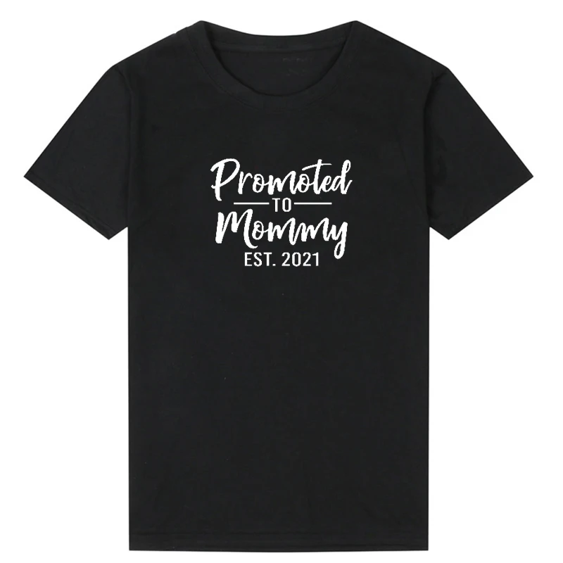 Promoted To Mommy Est 2021 Women's T-shirts Soon Bee Mama Tshirt Mother-to-be Top Women Oversized Cotton Tops Dropshipping | Женская