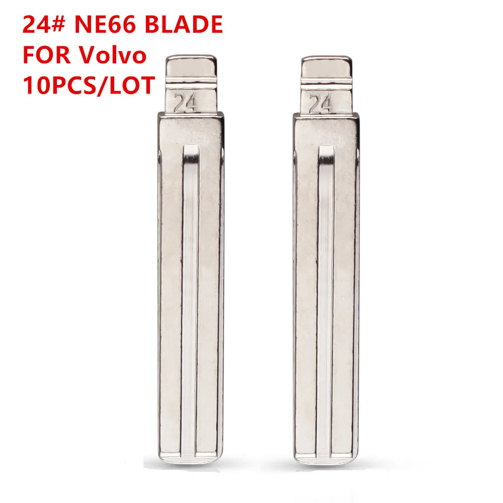 

10pcs/lot 24# NE66 Metal Uncut Blank Flip Remote Key Blade for Keydiy KD Xhorse VVDI for Volvo S80