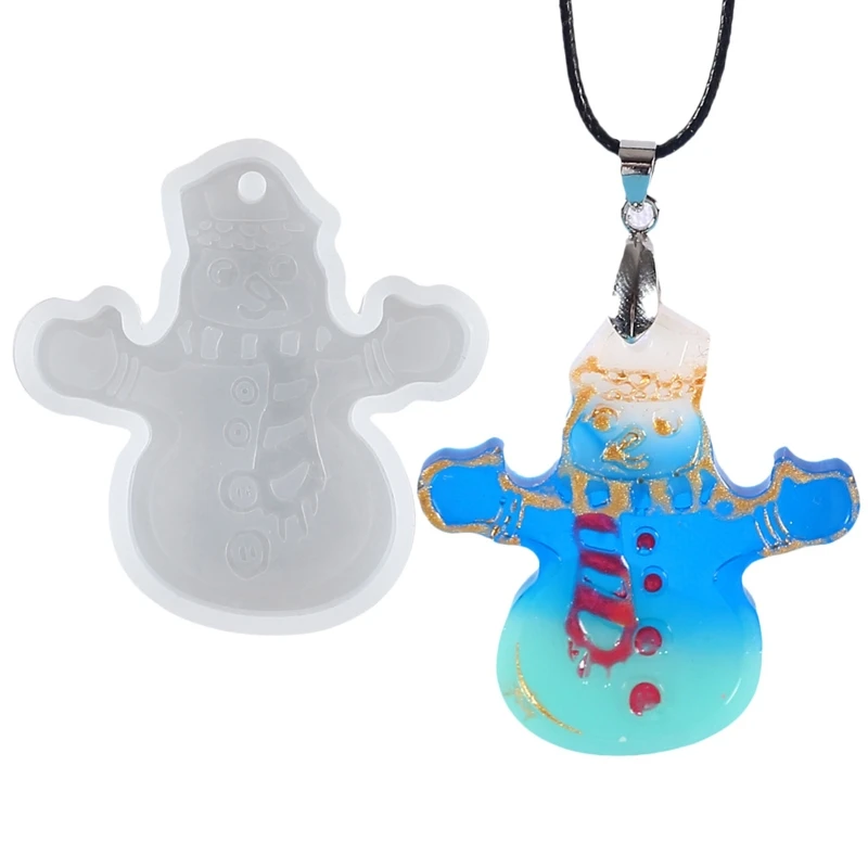 

Diy Crystal Epoxy Mould Christmas Series Keychain Pendant with Hole Mirror Mould