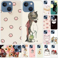 silicone soft coque shell case for apple iphone 13 12 11 pro x xs max xr 6 6s 7 8 plus mini se 2020 cute cat cartoon