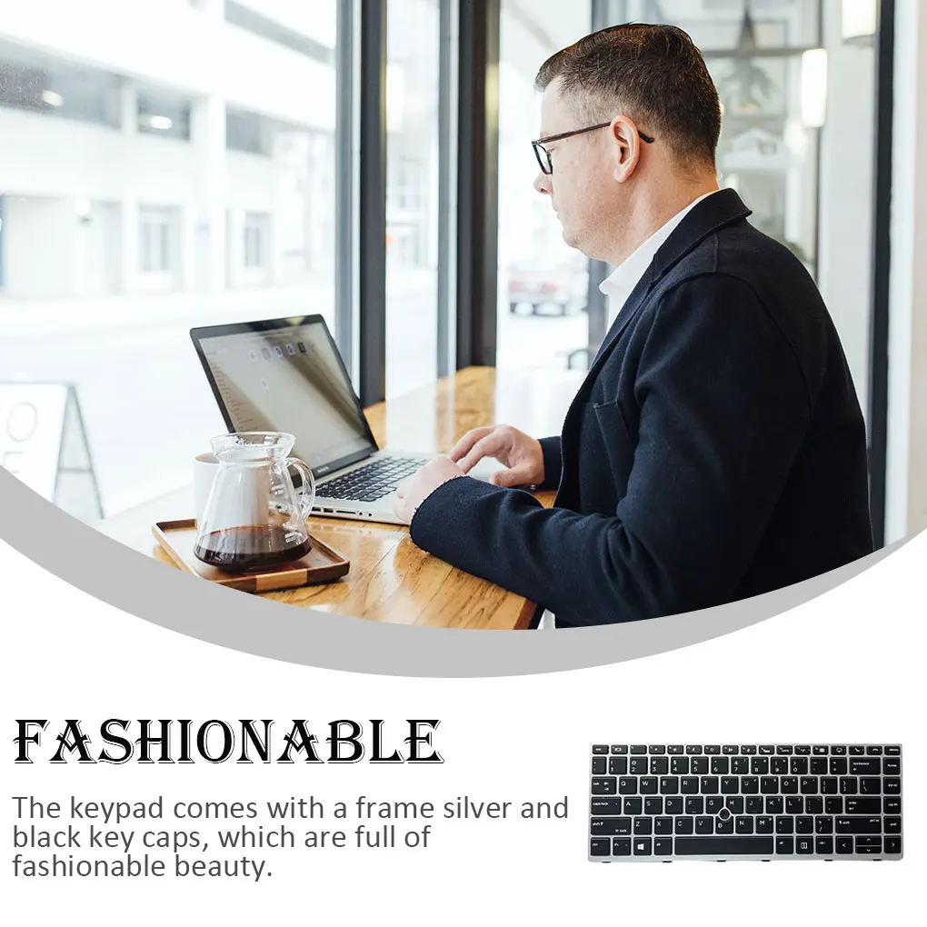 Клавиатура с подсветкой указка офисная черная серебряная рамка Чувствительная