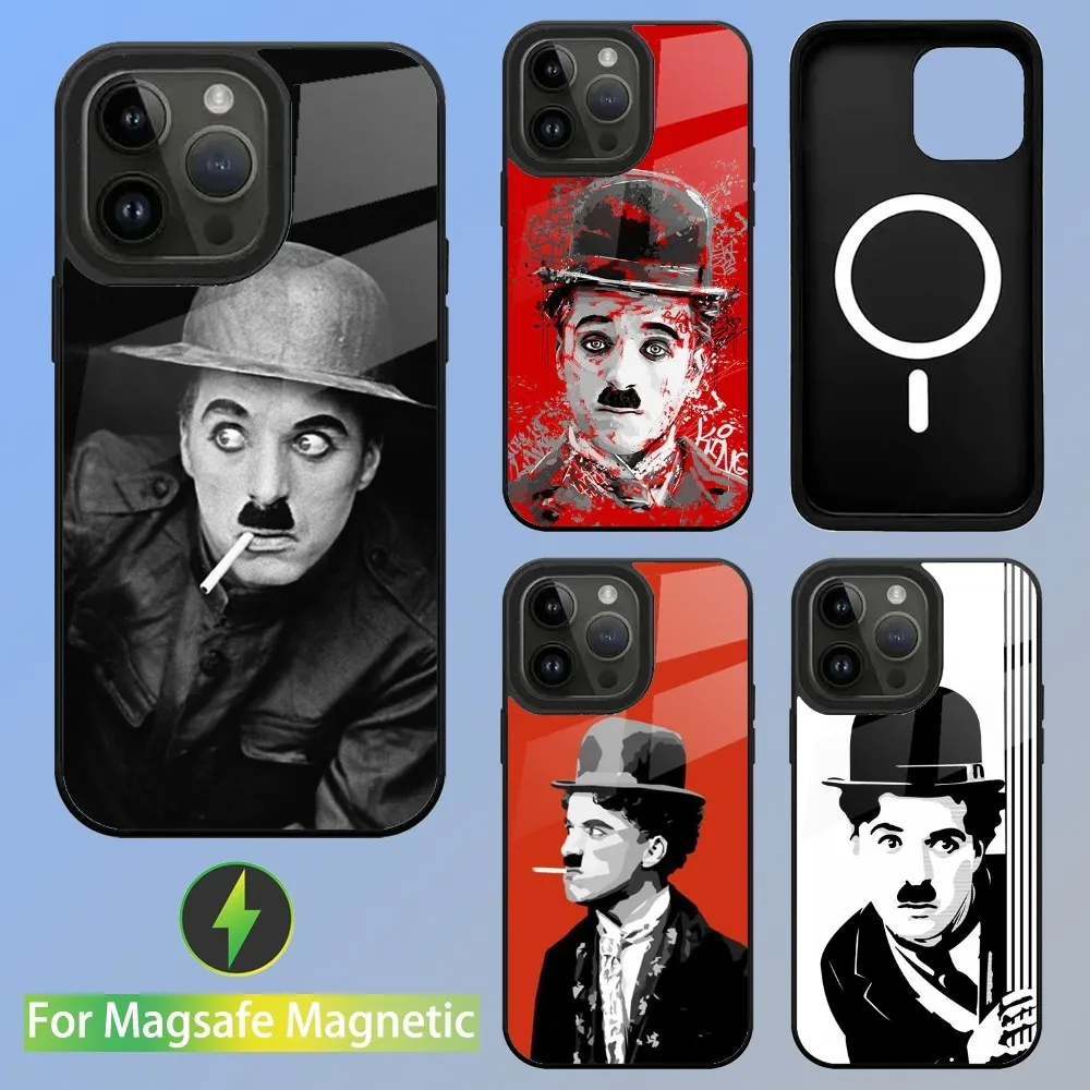 Чехол для телефона с принтом Чарли с-Чаплин iPhone 15 14 13 12 11 Plus Pro Max Mini Magsafe магнитная