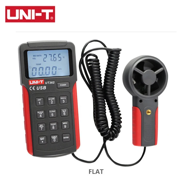 

UNI-T UT361/UT362 Профессиональный цифровой анемометр, измерение температуры ветра, скорости ветра и объема ℃/℉ на выбор
