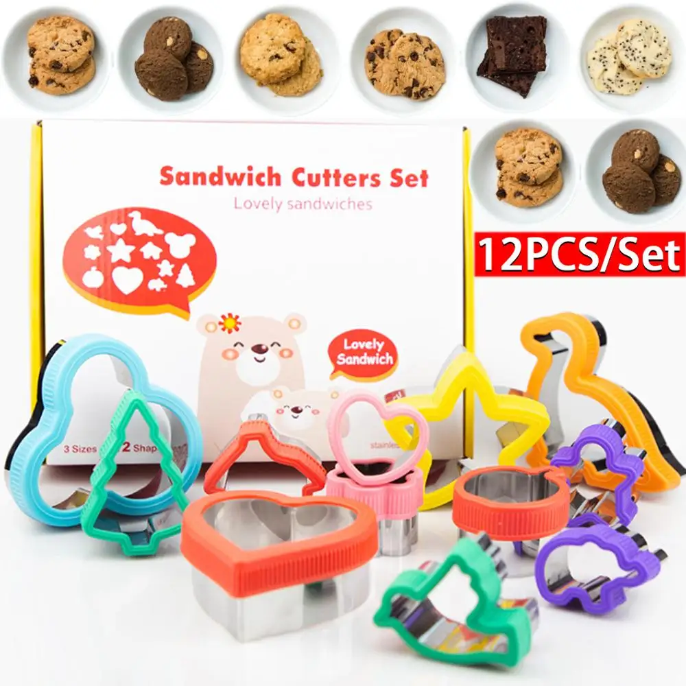 

12 piece set of pattern baked fruit embossed biscuit mould