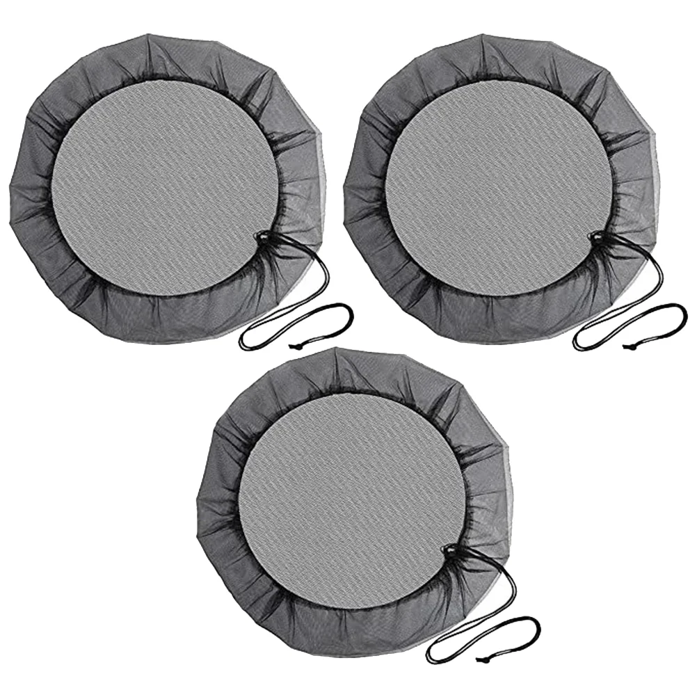 

3 Pcs Protection Cap Black Bucket Reusable Barrel Mesh Cover Rain Screen Net Garden