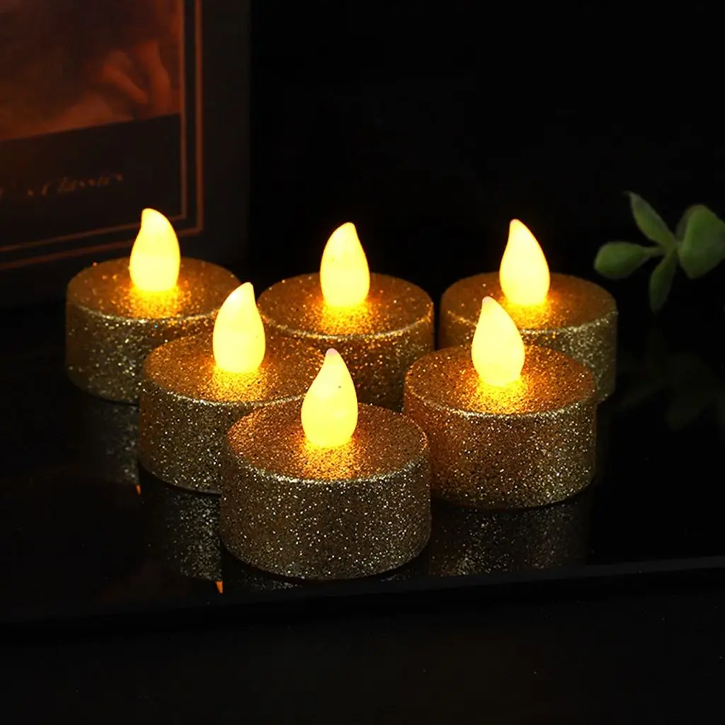 

Mini Party,Propose,Festival Layout Battery Powered with Glitter Home Decor Tea Lights Flameless Candles Candle LED Lamp