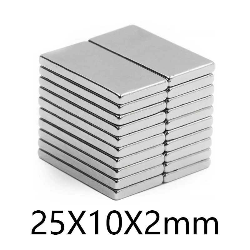 10-100pcs 25x10x2mm block crafts Magnets Neodymium magnetic 25mm*10mm*2mm Cuboid Magnet Strong N35 micro Magnets 25*10*2mm